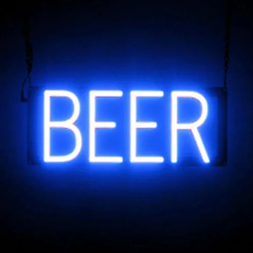 Vista 52 de SpellBrite Letrero de cerveza fría Letrero relacionado con la cerveza con aspecto de neón, fuente de luz LED verde 16.8 x 15.0 pulgadas