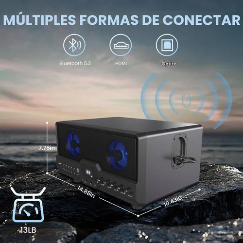 Vista 7 de RHM Máquina de karaoke L268 Conectar a TV a través de HDMI y óptico