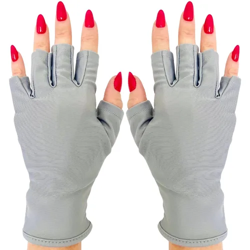 Vista 54 de ManiGlovz - Guantes de uñas originales con protección UPF 50+ UV Manicura de gel y guantes anti UV sin dedos para mujeres Se pueden utilizar