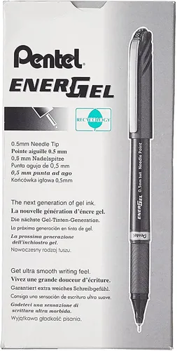 Vista 6 de Pentel EnerGel NV pluma de gel líquido, 0.02 pulgadas, punta de aguja, Negro