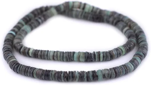 Vista 3 de The Bead Chest Helecho Verde Natural Shell Heishi Cuentas (0.315 in)