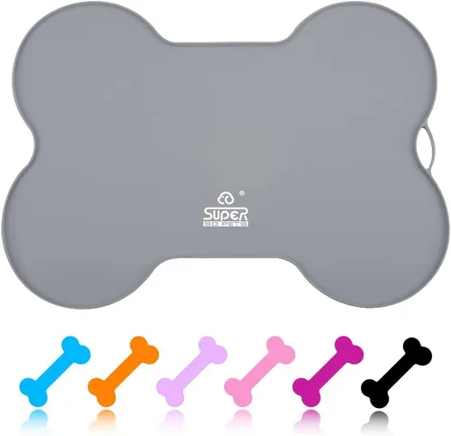 Vista 8 de Super Design Dog Food Mat Bowl Mat for Floors Waterproof Silicone Cat Dog Feeding Mat for Food and Water Pet Placemat Non Spill Puppy Dish Tray Non