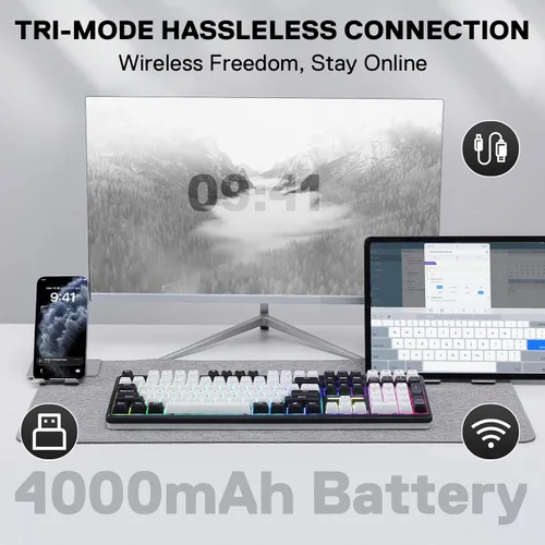 Vista 3 de Redragon Paquete de teclado mecánico para juegos K745 y mouse para juegos M618