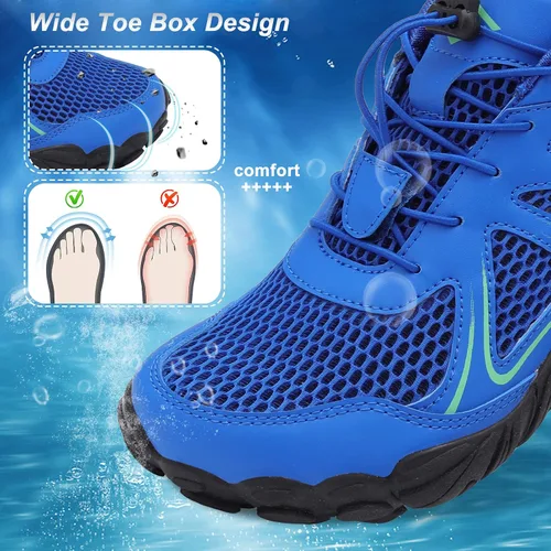 Vista 6 de Lefflow Zapatos de agua de senderismo para mujer, minimalistas, para playa, piscina, caminar, zapatos deportivos Caja de punta ancha