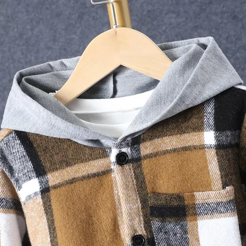 Vista 6 de Conjunto de 2 piezas para niños pequeños, sudadera con capucha y pantalones deportivos con botones en la parte delantera