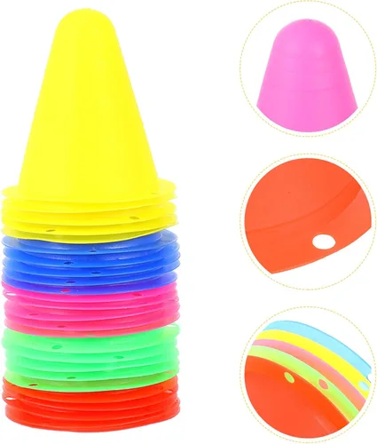 Vista 3 de Mini Conos de Agilidad Rodillo - Cono de patinaje: Slalom Conos 25pcs Roller Marker Cups Conos de tráfico de plástico Conos de disco Marcadores