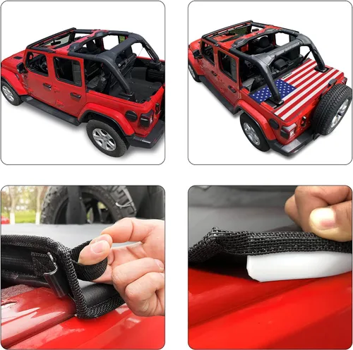 Vista 2 de Shadeidea - Cubierta tonneau para el Jeep Wrangler JL de 4 puertas, cubierta Ton para el maletero trasero del JLU (2018-Actual), cubierta