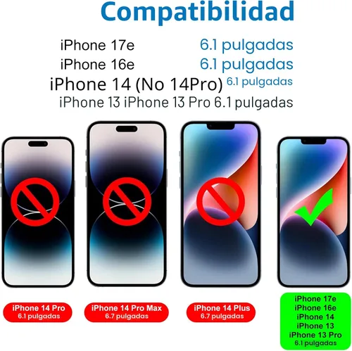Vista 2 de Mothca Protector de pantalla de vidrio mate para iPhone 16e / iPhone 14 / iPhone 13 / iPhone 13 Pro [6.1 pulgadas] vidrio templado antirreflejos