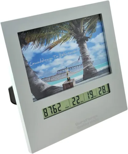 Vista 6 de Reloj de cuenta regresiva de jubilación 9999 con pantalla grande temporizador digital y un marco de fotos de 4 x 6, regalos divertidos para hombres