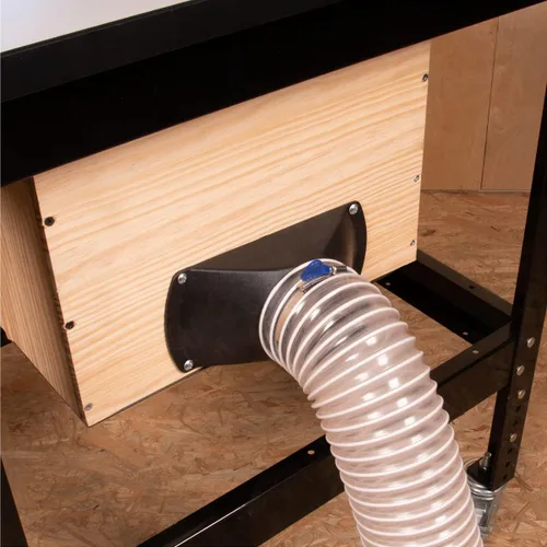 Vista 4 de POWERTEC 70150V Campana de polvo rectangular para 4 pulgadas OD accesorio, para carpintería manguera y accesorios de recolección de polvo