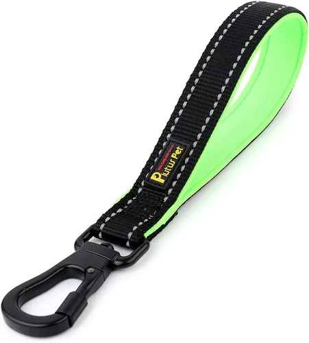 Vista 15 de PLUTUS PET Correa corta para perro, mango acolchado de nailon reflectante, correa de tráfico fuerte con clip de mosquetón, perfecta para perros Beige