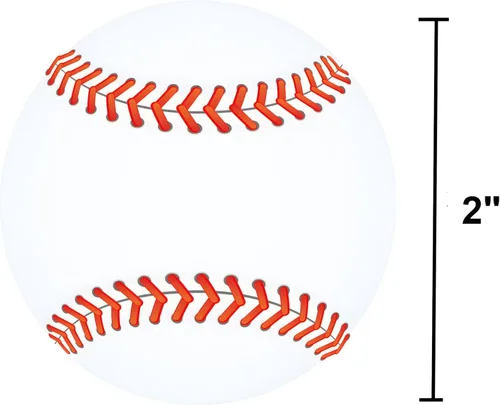 Vista 3 de Muka 250 calcomanías de béisbol de 2 pulgadas, calcomanías autoadhesivas permanentes estándar, suministros para fiestas deportivas 2-inch