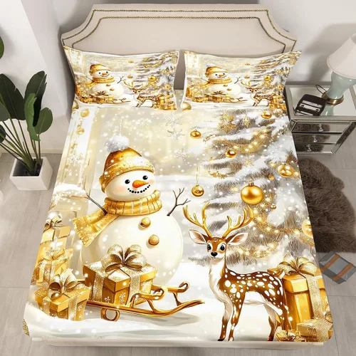 Vista 9 de Erosebridal Divertida sábana bajera ajustable de Halloween para niños, lindo juego de ropa de cama de calabaza fantasma, decoración de Halloween