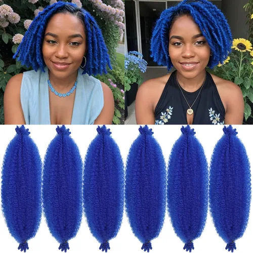 Vista 15 de Cabello para trenzar de 10 pulgadas para locs suaves sintéticos, trenzas de ganchillo Passion Spring Cuban Twist Hair Butterfly Loc Marley Twist