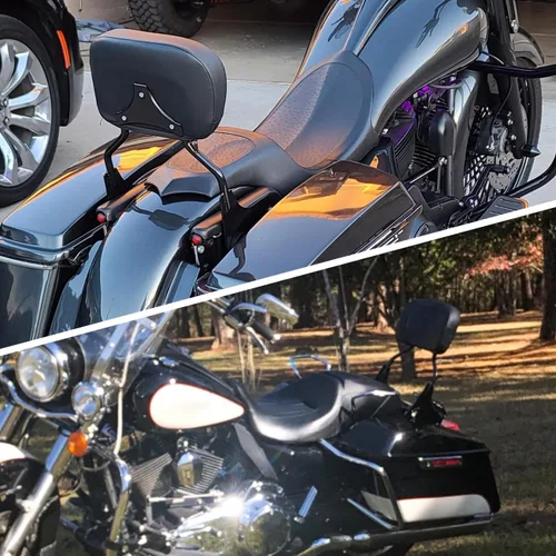 Vista 2 de Respaldo del pasajero Sissy Bar W/Pad Compatible Con Para Touring 1997-2008 Negro