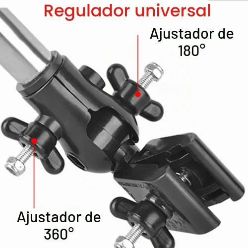 Vista 4 de Xiaokeis Soporte para sombrilla de bicicleta, soporte de paraguas para cochecito, soporte de montaje de bicicleta de acero inoxidable, soporte