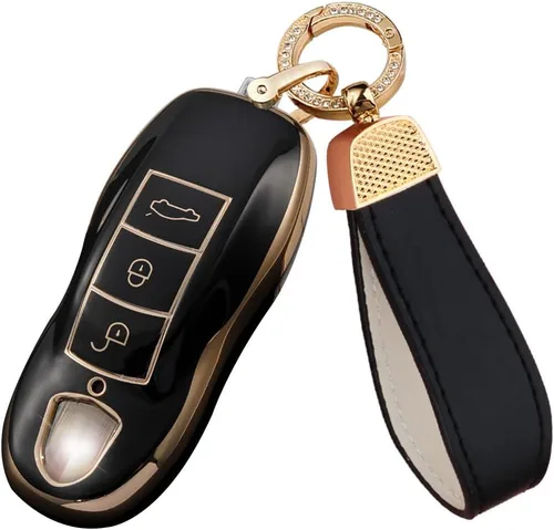 Vista 7 de SANRILY Funda de llave para llavero Porsche, Beige