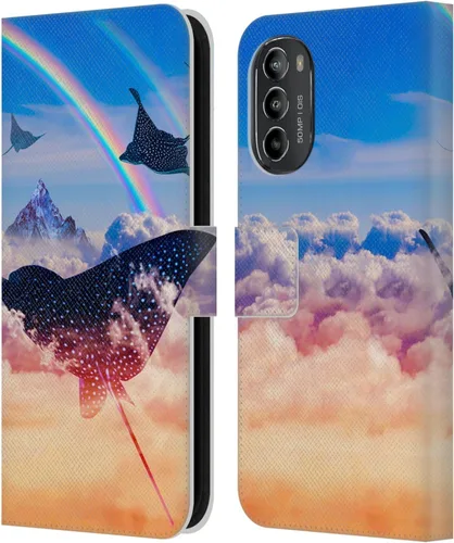 Vista 8 de Head Case Designs Officially Licensed Dave Loblaw Boy Painting Moon Clouds Sci-Fi and Surreal Leather Book Wallet Case Cover Compatible with
