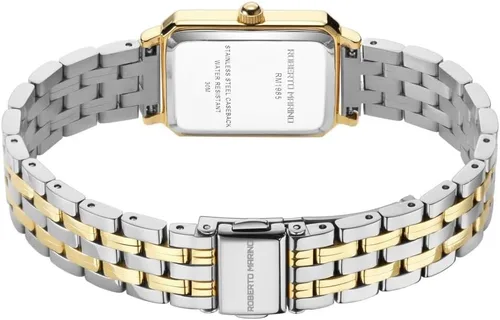 Vista 3 de Roberto Marino RM1982 Reloj de Lujo para Mujer Rectangular en Oro Movimiento de Cuarzo Japonés, Diseño Vintage de Acero Inoxidable, Esfera