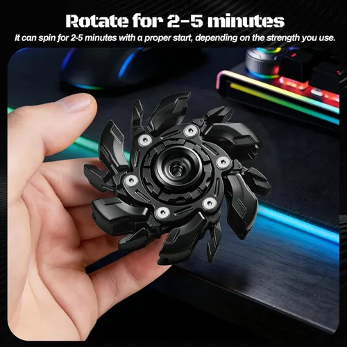 Vista 5 de EDC Fidget Sliders - Juguetes de metal para adultos para TDAH y ansiedad, autismo, alivio del estrés, juguetes de clicker, color negro