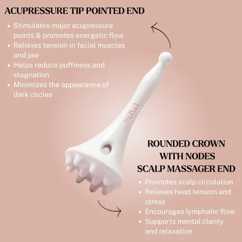 Vista 4 de byAVA Masajeador facial y cuero cabelludo Gua Sha, herramienta de cerámica