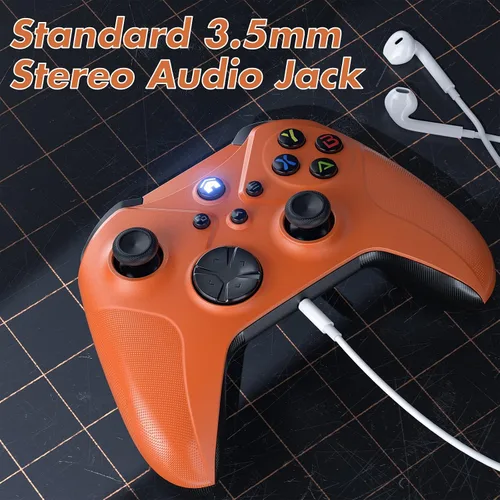 Vista 6 de Gamrombo Controlador inalámbrico para Xbox One, Xbox One XS, Xbox Series XS, AndroidiOSWindows, controlador de juegos de PC con conector