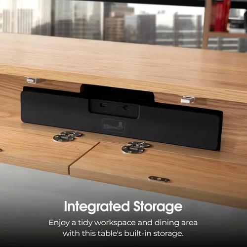 Vista 7 de Escritorio convertible, escritorio de oficina en casa simple y moderno con almacenamiento, escritorio plegable en mesa de comedor, mesa de comedor