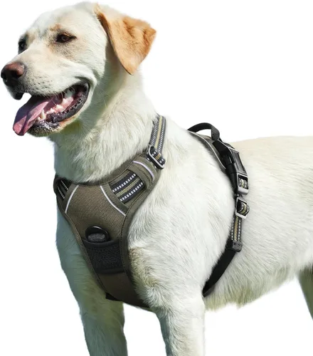 Vista 36 de Eagloo Arnés para perro pequeño, sin tirones, chaleco de servicio con tiras reflectantes y asa de control, ajustable y cómodo para caminar, arnés