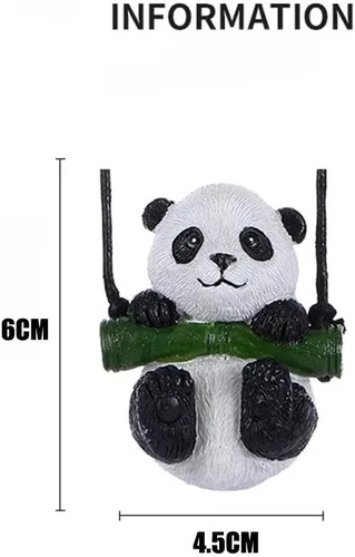 Vista 3 de Surakey Panda colgante colgante de coche creativo lindo rama de resina oscilante animal panda espejo retrovisor interior hogar encantos decorativos