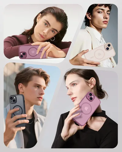 Vista 437 de TOCOL Funda para iPhone 11, compatible con Magsafe, protección completa de cámara, imanes integrados, protección contra caídas, funda translúcida