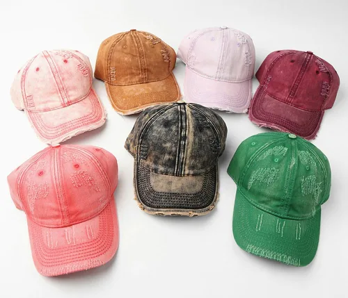 Vista 2 de Gorra de béisbol vintage desgastada de algodón ajustable para mujeres y hombres, ajustable, estilo camionero, unisex