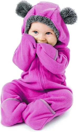 Vista 61 de Enterizo de vellón para bebé, rómper de una sola pieza con capucha para niños, ropa para exteriores, chaqueta infantil