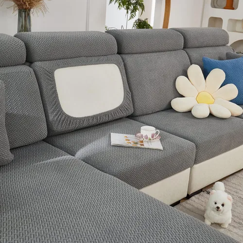 Vista 20 de ele ELEOPTION Fundas de cojín para respaldo de sofá, funda elástica en forma de L, funda seccional para sofá, protector de muebles, forro para sala