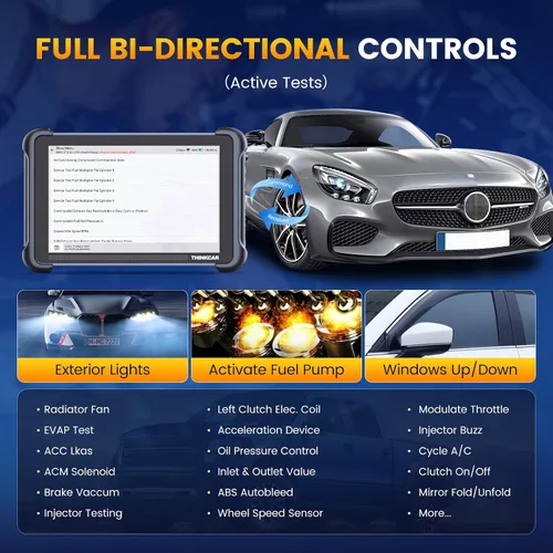 Vista 3 de THINKCAR Herramienta de escaneo bidireccional, THINKSCAN 689BT Herramienta de diagnóstico automotriz para todo el sistema, escáner OBD2