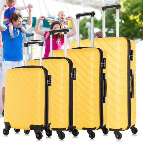 Vista 2 de Fridtrip - Maleta de viaje rígida, ligera, con ruedas giratorias, Amarillo, 4 PCS Suitcases
