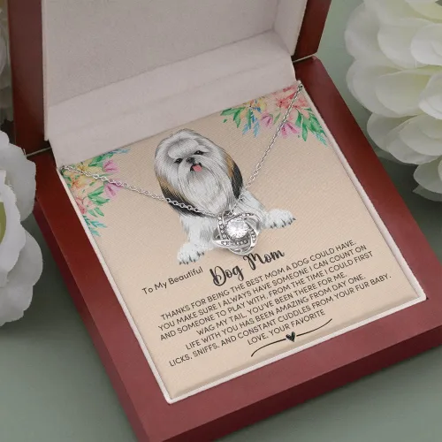 Vista 7 de Shih Tzu Dog Mom, Necklace for My Shih Tzu Fur Mom, Shih Tzu Dog Portrait Message Card for my Dog Mum, Dog Mom Jewelry Present Pet Owner Present