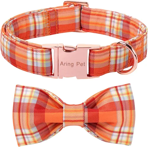 Vista 47 de ARING PET Collar de perro con corbatín, collares de terciopelo para perros con corbatín extraíble, collar de lazo ajustable para perros hembras