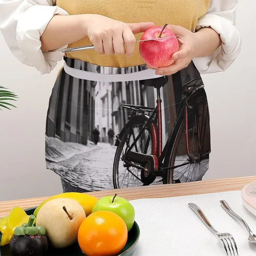Vista 4 de Server Aprons with 3 Pockets Waist Apron Waterproof Half Apron Short Cooking Aprons Bib