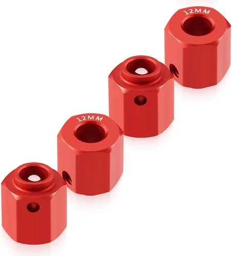 Vista 3 de RCLIONS Bujes de rueda hexagonal de 0.472 in para Trx4 1/10 RC Model Crawler Car (rojo)
