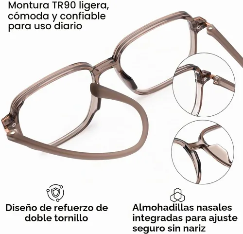 Vista 4 de Dollger Square Blue light Glasses for Women Men Oversized Bluelight Blocking Computer Screen Stylish Eyeglasses TR90 Frame