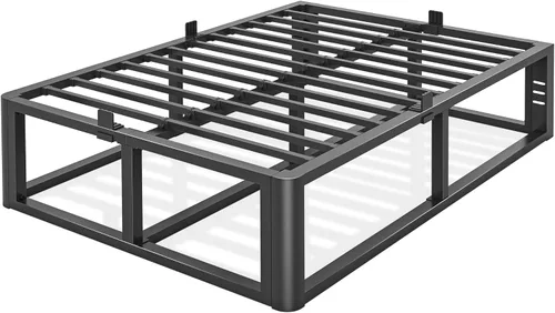 Vista 16 de Firpeesy - Base para cama King de metal de 10 pulgadas con patas de esquinas redondeadas y anti-doblado, listones de acero resistente de 3500 LBS