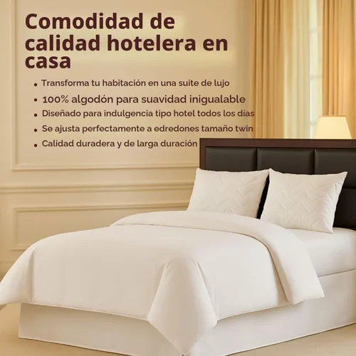 Vista 2 de Superity Luxurious Hotel Quality Funda de edredón tamaño individual – 100% algodón suave y cómodo – Diseñada para edredón tamaño individual – 200