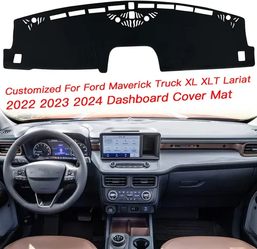 Vista 3 de Cubierta de tapete para salpicadero, consola central interior personalizada compatible con Ford Maverick Truck XL XLT Lariat 2022 2023 2024