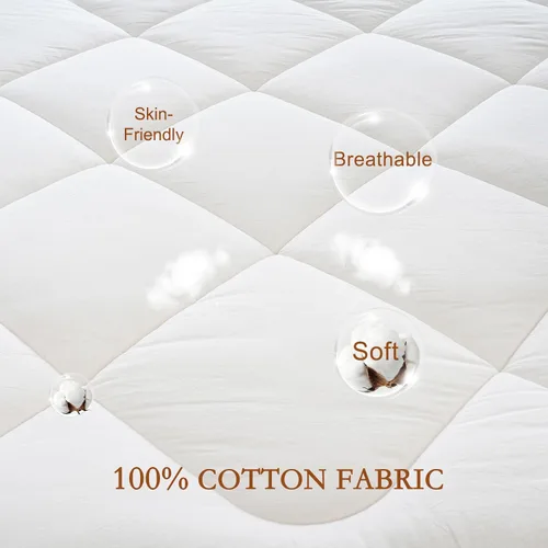 Vista 4 de YOUR MOON Almohadilla de Colchón de Lana Natural Twin XL – Cubrecolchón de Lana Australiana Orgánica de 500GSM, Funda de Colchón Acolchada Ajustable