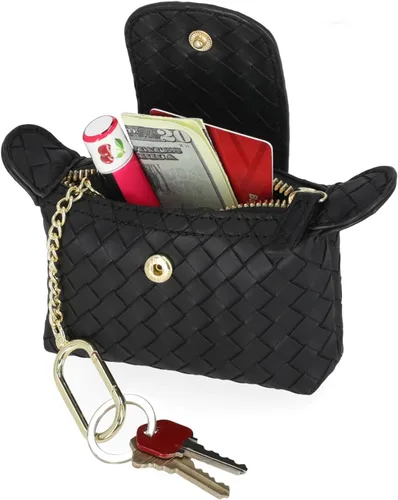 Vista 4 de Mundi Donna - Cartera RFID con llavero, Negro