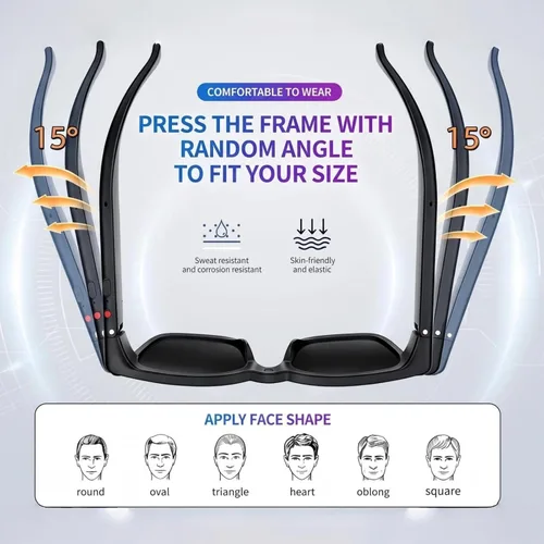 Vista 6 de Gafas inteligentes mejoradas con IA con cámara, video 4K de 8MP