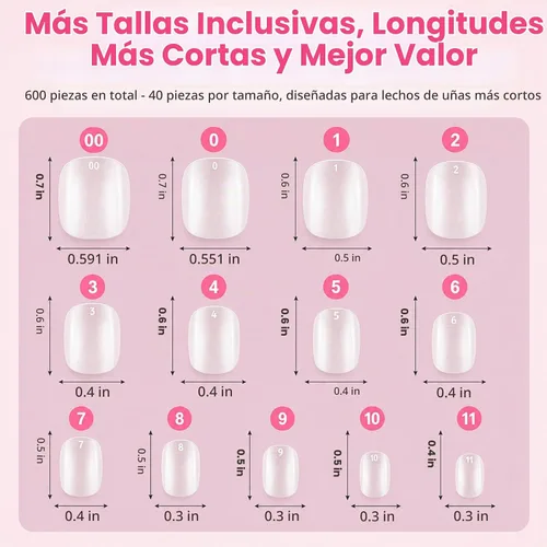 Vista 6 de Puntas de Uñas de Gel Redondas Extra Extra Cortas, SINOKAME Uñas Postizas a Presión Extra Cortas Transparentes Redondas, Mate Completo Sin Lima Uñas