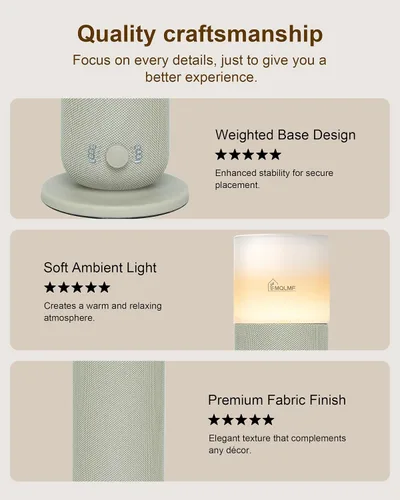 Vista 8 de Hotel Collection - Máquina difusora, diseño envuelto en tela, lámpara de ambiente a la luz de las velas, 1000 pies cuadrados, difusor de aceite