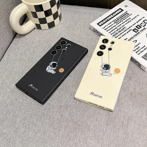 Vista 7 de Yonds Queen para Samsung Galaxy S21 Funda Linda, Cubierta de Parachoques Elegante con Diseño de Astronauta de Dibujos Animados, Espacio, Luna