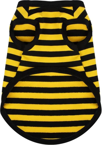 Vista 11 de Paiaite 3 piezas de camisa para perro a rayas de color oscuro, camisas sin mangas de algodón para cachorros, ropa transpirable para mascotas